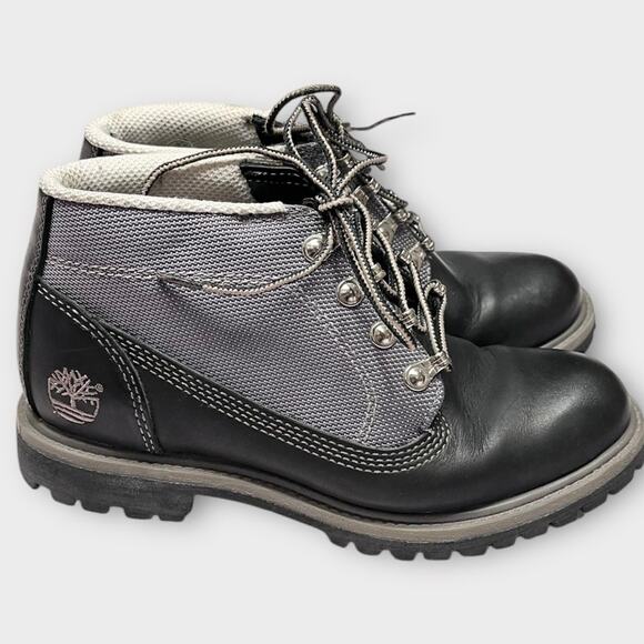 TIMBERLAND Panel Black Leather Waterproof Lace Up Boots Size 6.5 men / 8 women - Picture 2 of 7